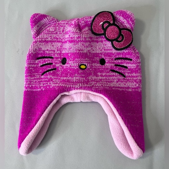 Hello Kitty Mittens Hat Girls Pink Cat Hat/cap - Picture 5 of 11